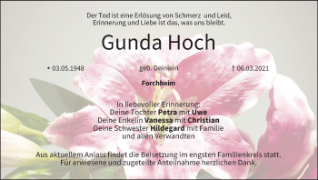 Anzeige von Gunda Hoch von MGO
