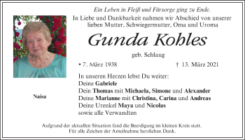 Anzeige von Gunda Kohles von MGO