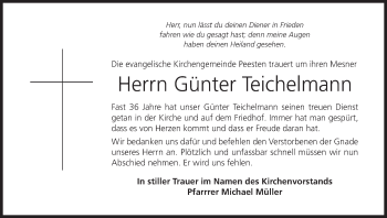 Anzeige von Günter Teichelmann von MGO