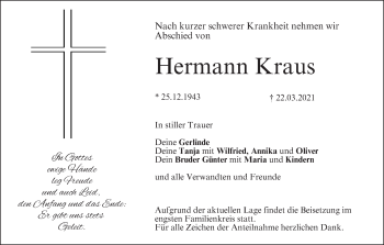 Anzeige von Hermann Kraus von MGO
