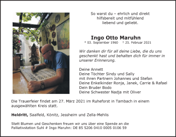 Anzeige von Ingo Otto Maruhn von MGO