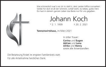 Anzeige von Johann Koch von MGO