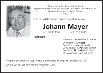Anzeige von Johann Mayer von MGO