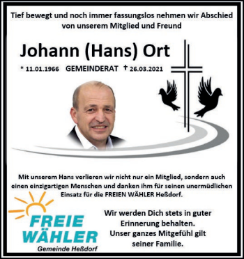 Anzeige von Johann  Ort von MGO