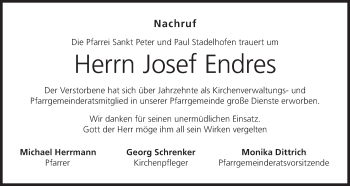 Anzeige von Josef Endres von MGO