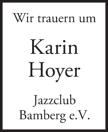 Anzeige von Karin Hoyer von MGO