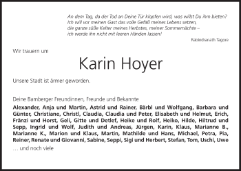 Anzeige von Karin Hoyer von MGO