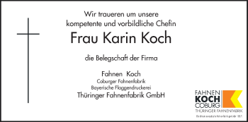 Anzeige von Karin Koch von MGO