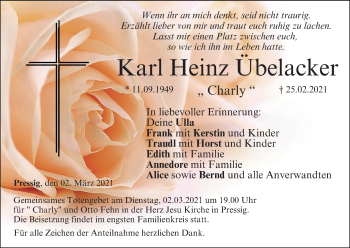 Anzeige von Karl Heinz Übelacker von MGO