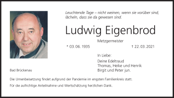 Anzeige von Ludwig Eigenbrod von MGO