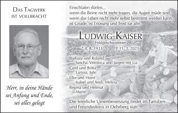 Anzeige von Ludwig Kaiser von MGO