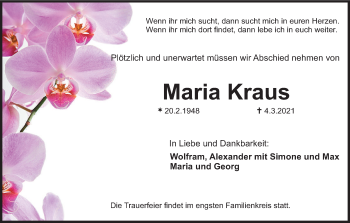 Anzeige von Maria Kraus von MGO