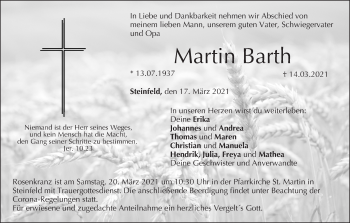 Anzeige von Martin Barth von MGO