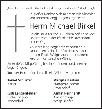 Anzeige von Michael Birkel von MGO