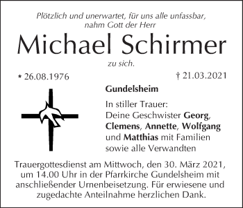 Anzeige von Michael Schirmer von MGO