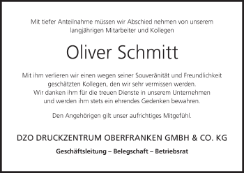 Anzeige von Oliver Schmitt von MGO