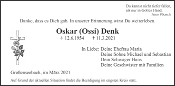 Anzeige von Oskar  Denk von MGO