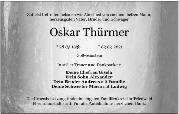 Anzeige von Oskar Thürmer von MGO