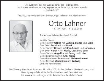 Anzeige von Otto Lahner von MGO