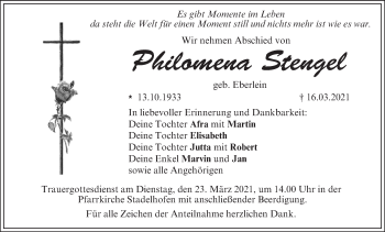 Anzeige von Philomena Stengel von MGO
