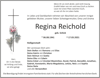 Anzeige von Regina Reichold von MGO