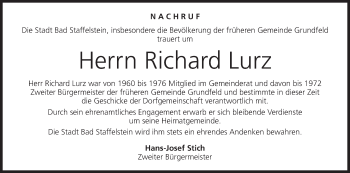 Anzeige von Richard Lurz von MGO