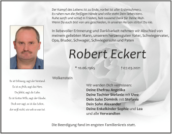 Anzeige von Robert Eckert von MGO