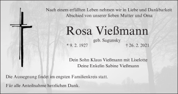 Anzeige von Rosa Vießmann von MGO