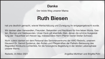 Anzeige von Ruth Biesen von MGO
