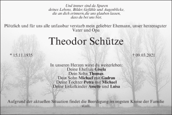 Anzeige von Theodor Schütze von MGO