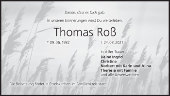 Anzeige von Thomas Roß von MGO