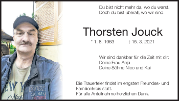 Anzeige von Thorsten Jouck von MGO