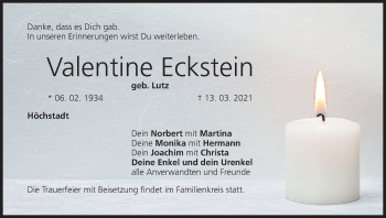 Anzeige von Valentine Eckstein von MGO