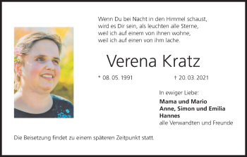 Anzeige von Verena Kratz von MGO