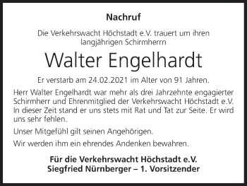 Anzeige von Walter Engelhardt von MGO