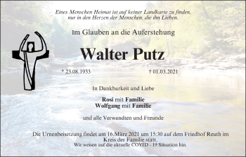 Anzeige von Walter Putz von MGO