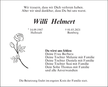Anzeige von Willi Helmert von MGO