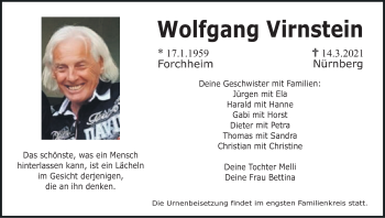 Anzeige von Wolfgang Virnstein von MGO