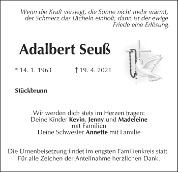 Anzeige von Adalbert Seuß von MGO