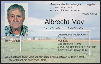 Anzeige von Albrecht May von MGO