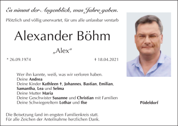 Anzeige von Alexander Böhm von MGO