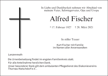 Anzeige von Alfred Fischer von MGO