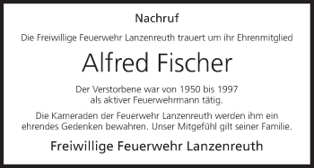 Anzeige von Alfred Fischer von MGO