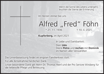 Anzeige von Alfred Föhn von MGO