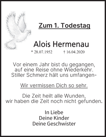 Anzeige von Alois Hermenau von MGO