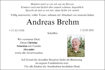 Anzeige von Andreas Brehm von MGO