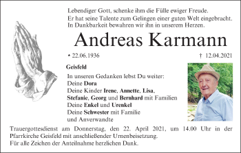 Anzeige von Andreas Karmann von MGO