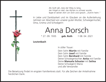 Anzeige von Anna Dorsch von MGO