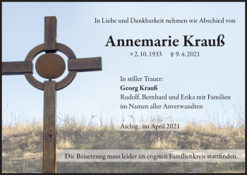 Anzeige von Annemarie Krauß von MGO