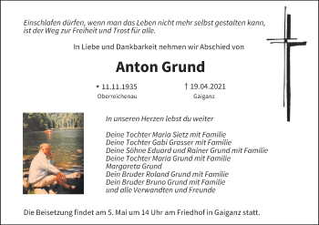 Anzeige von Anton Grund von MGO